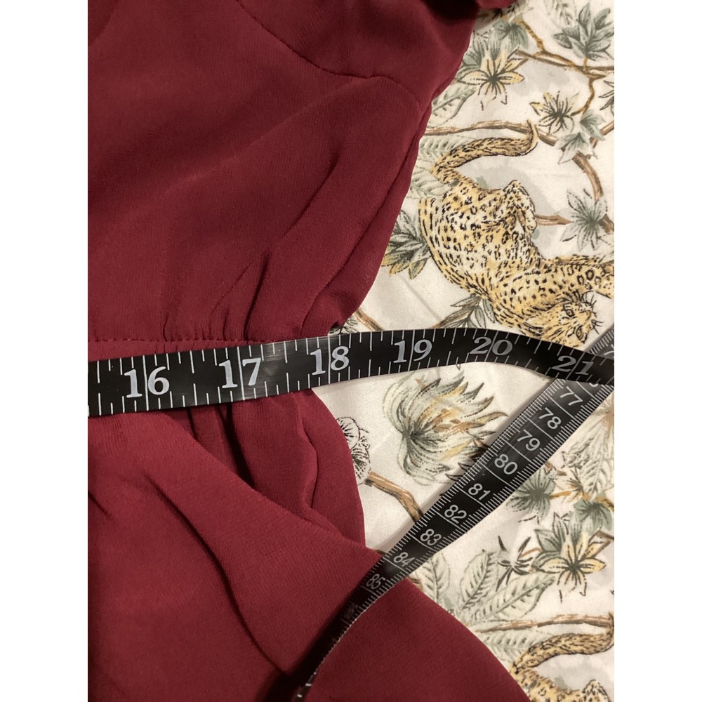 Lulus All About Love Burgundy Maxi Dress Chiffon Flutter Sleeve Formal 2XL NWT - Picture 10 of 11